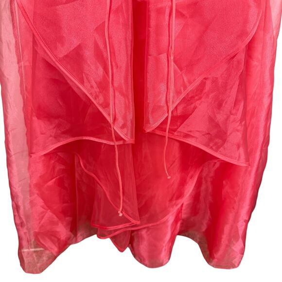 Blondie Nites 90s Y2K Organza Halter V-Neck Formal Prom Corset Back Dress 3 XS S - Picture 11 of 15